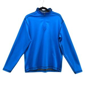 Cutter & Buck Pullover Mens Medium Blue MCK09425 Quarter Zip Long Sleeve Stretch